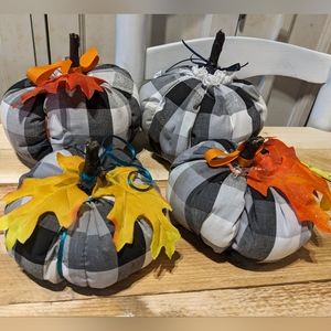 Handmade Black & White Checkered Pumpkins